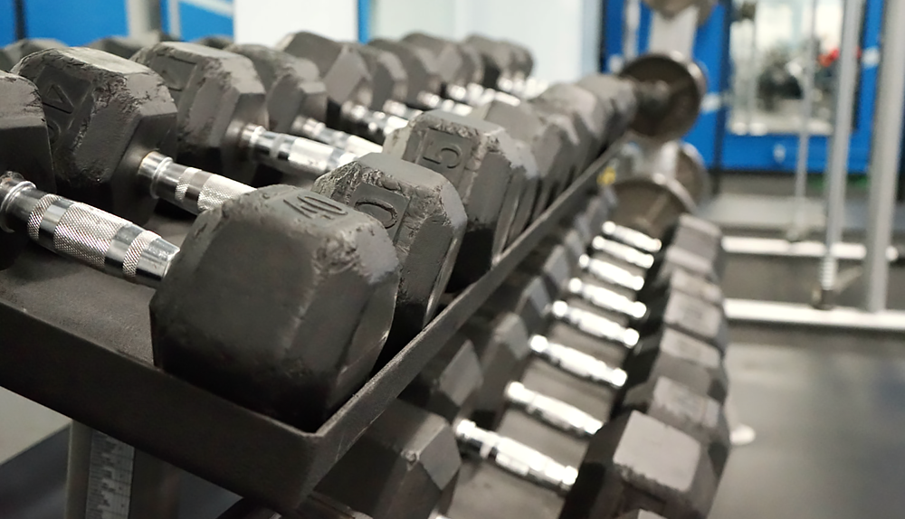 Work on strength training with a full range of weight options.