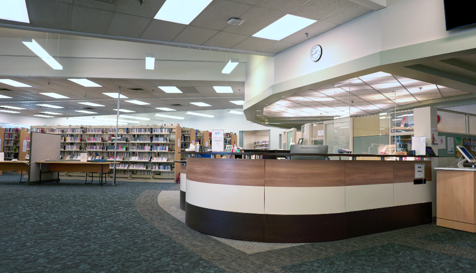 Library front circulation desk