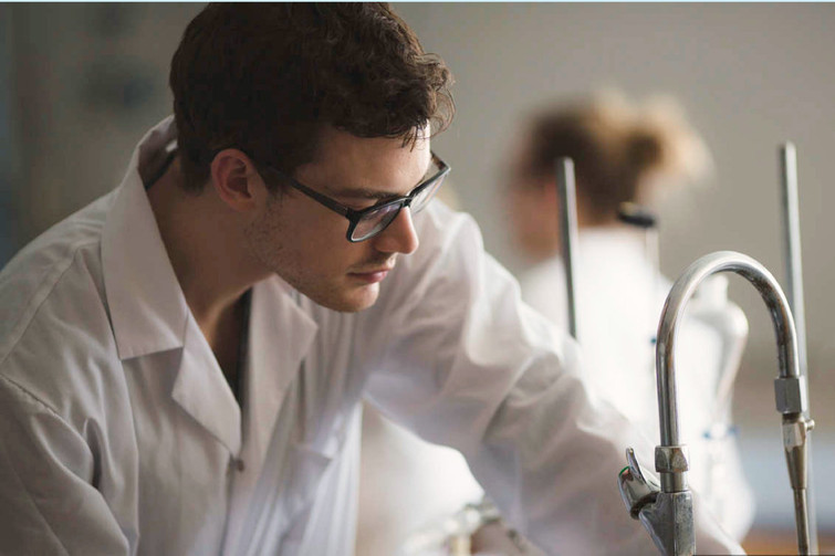 Student working in the lab