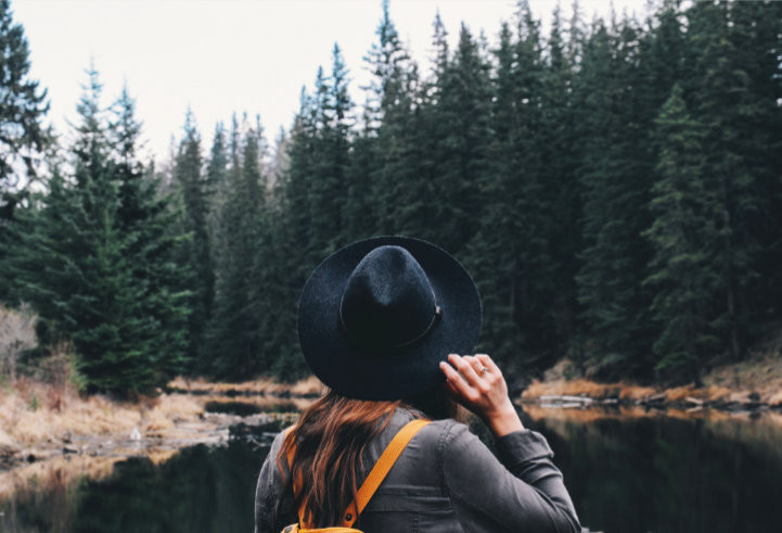 Student in a park