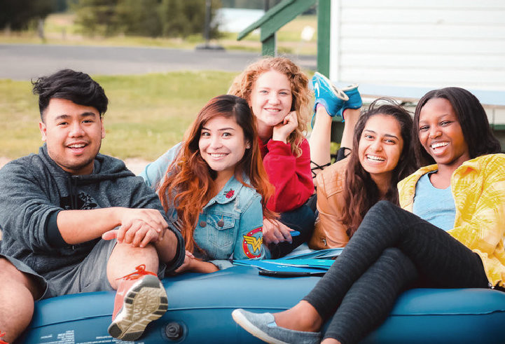 International students hanging out