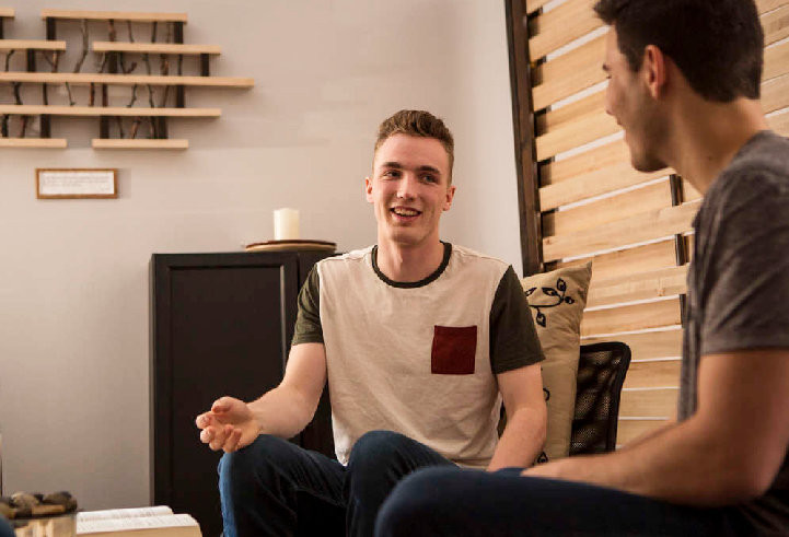 Students having a discussion