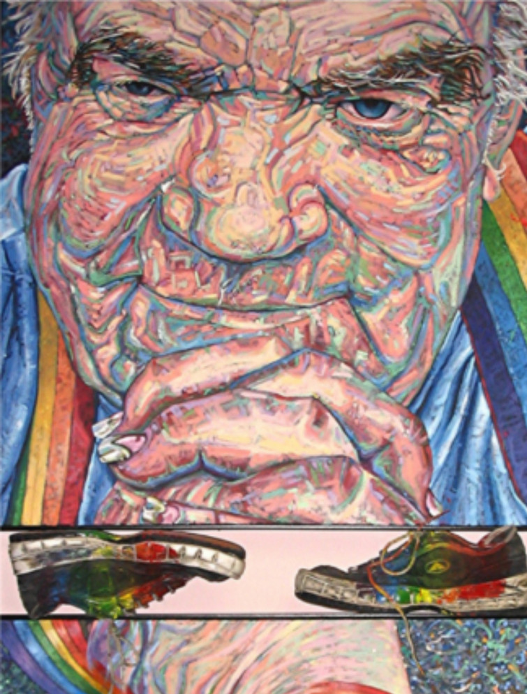 "Monty", a painting by Gerald Folkerts. Held in The King's University
