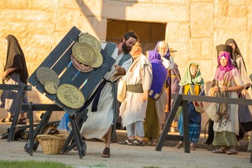 Sessional drama instructor, Aaron Krogman, portraying Jesus (Photos courtesy of Badlands Passion Play: BadlandsAmp.com)