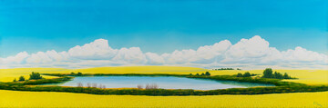 "July Pond", oil on canvas, by Jim Visser