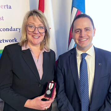 President Melanie Humphreys and Minister of Advanced Education, Demetrios Nicolaides.