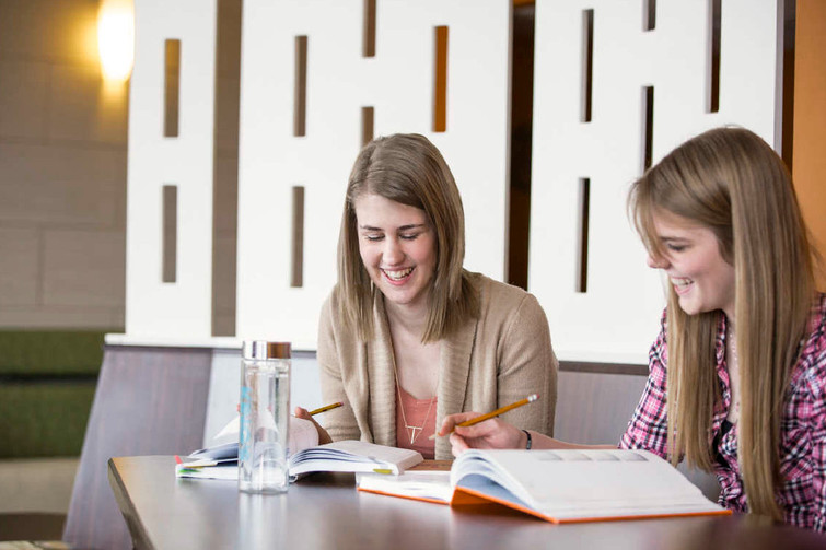 Students Studying in Residence Tower