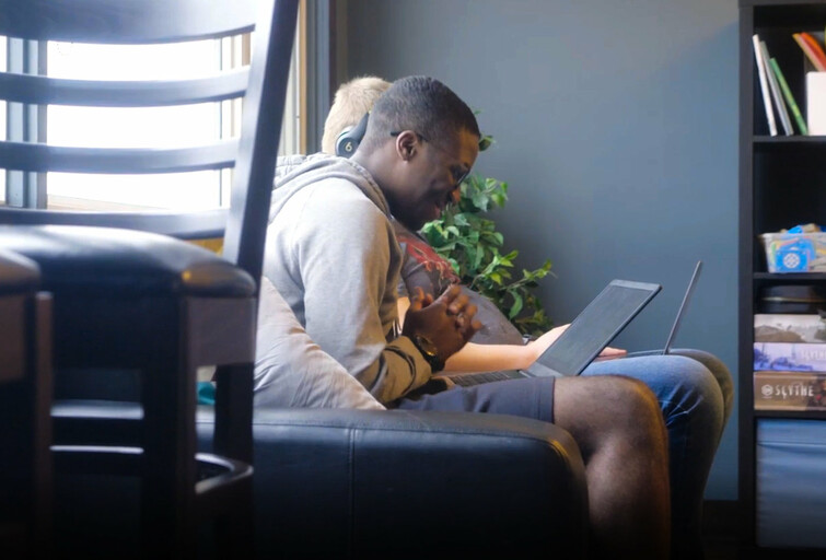 Students Studying in Residence Tower